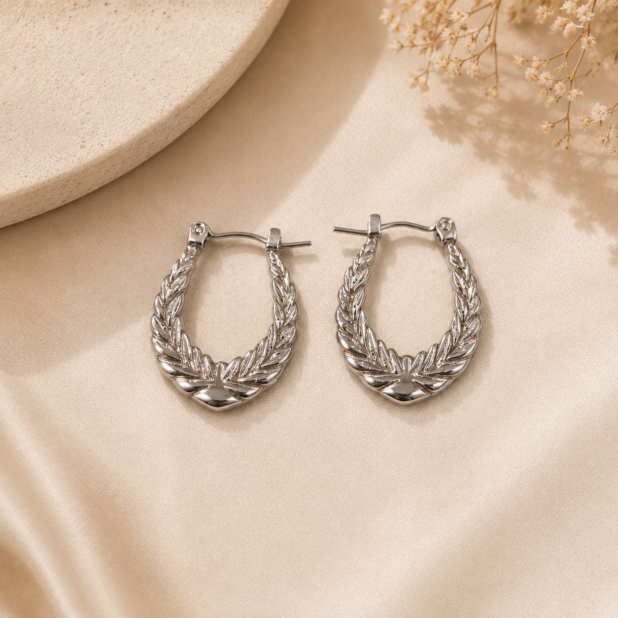 A-020 Women Silver Hoop Earring (Anti Tarnish)