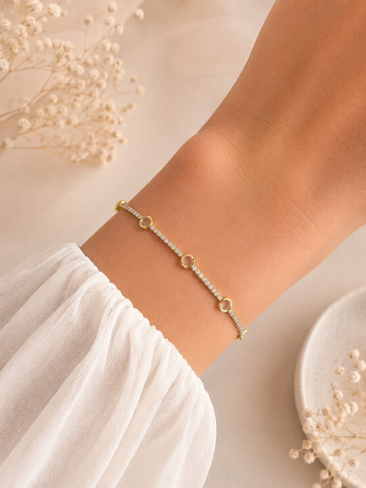 Women Circle Tennis Bracelet (Anti Tarnish)