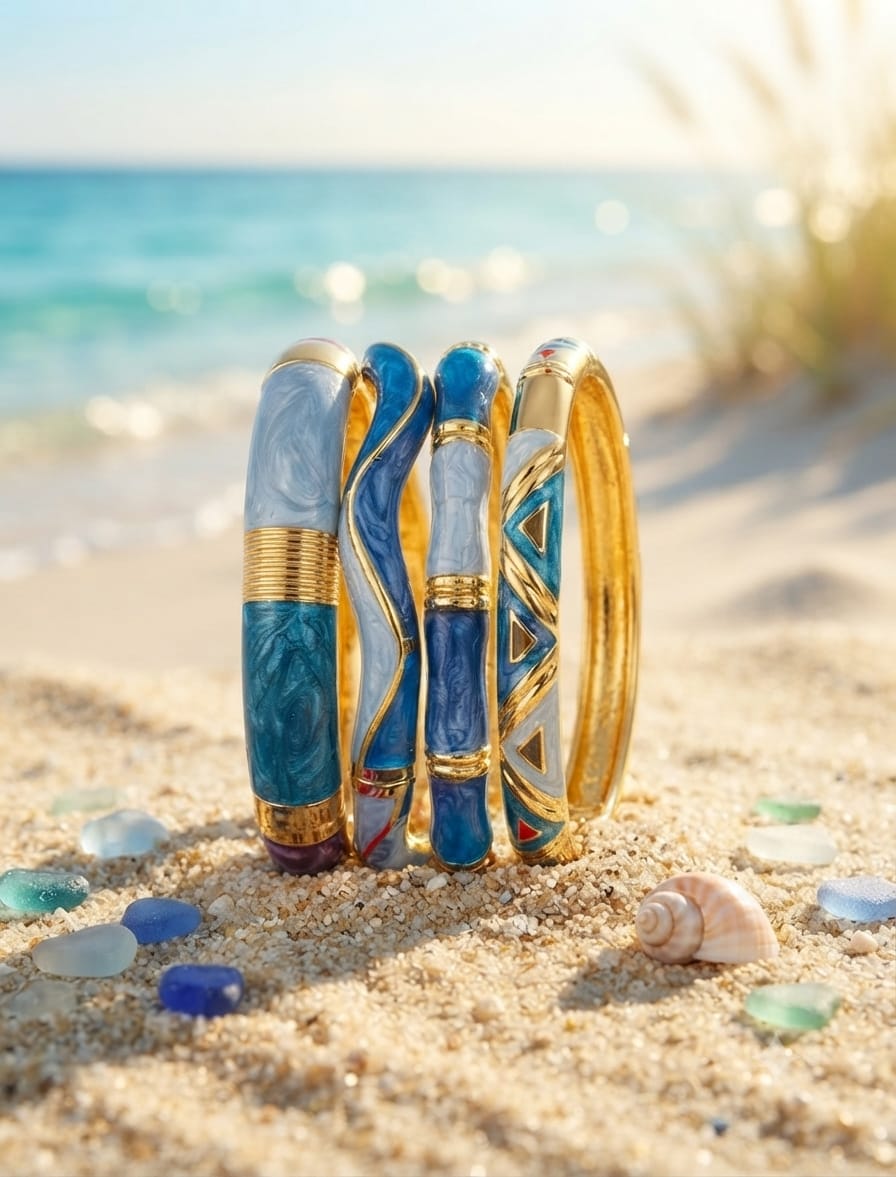 Women’s Designer Enamel Kada Stack (Stack of 4)