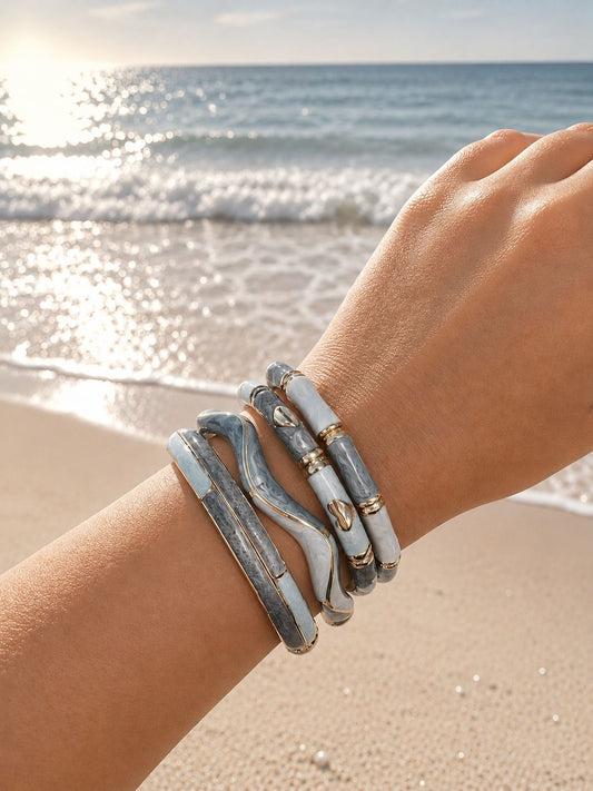 Women’s Heart Curve Enamel Kada Stack (Stack of 4)