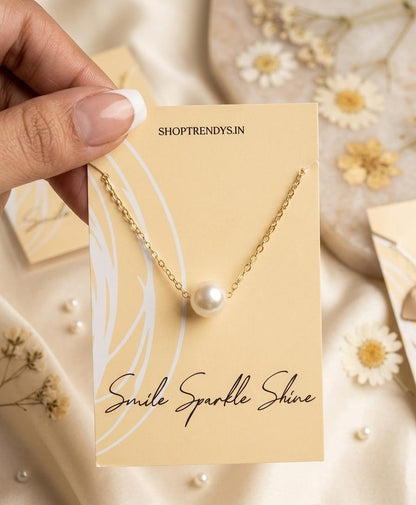 Pearl Chain Women Dainty Necklace - Nimé By Shop Trendys