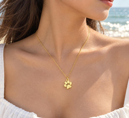 Textured Paw Women Dainty Necklace - Nimé By Shop Trendys