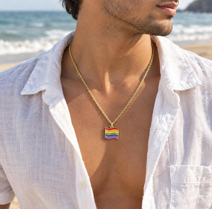 Men Pride Flag Chain Necklace - Nimé By Shop Trendys