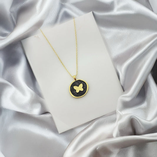 Women Golden Butterfly Galaxy Necklace