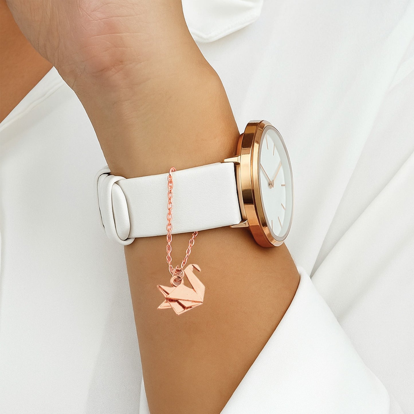 Origami Swan Watch Charm