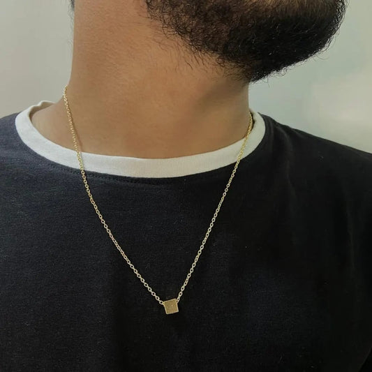 Men Minimal Square Silver Chain Necklace - Nimé By Shop Trendys