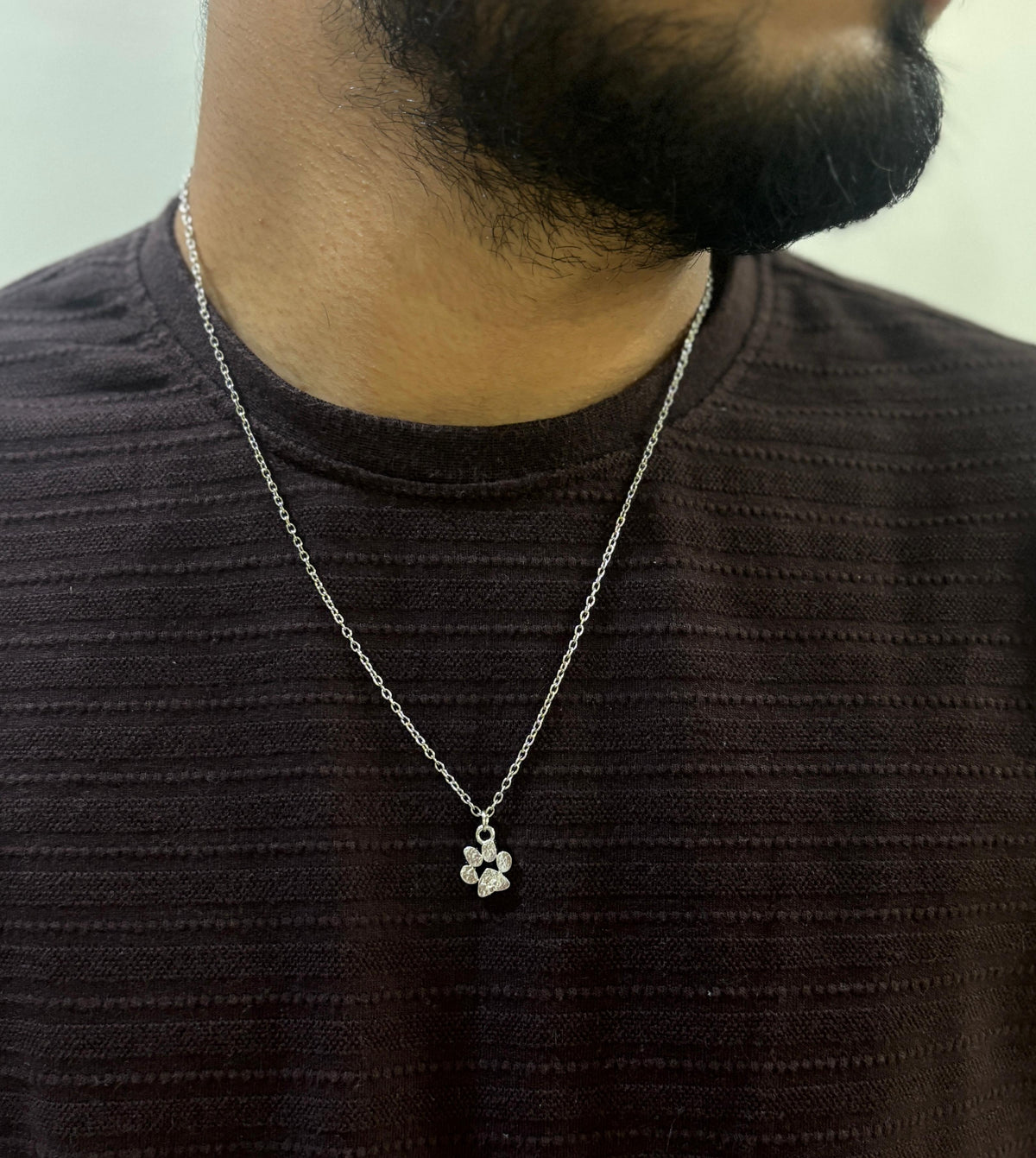 Men Textured Paw Chain Necklace - Nimé By Shop Trendys
