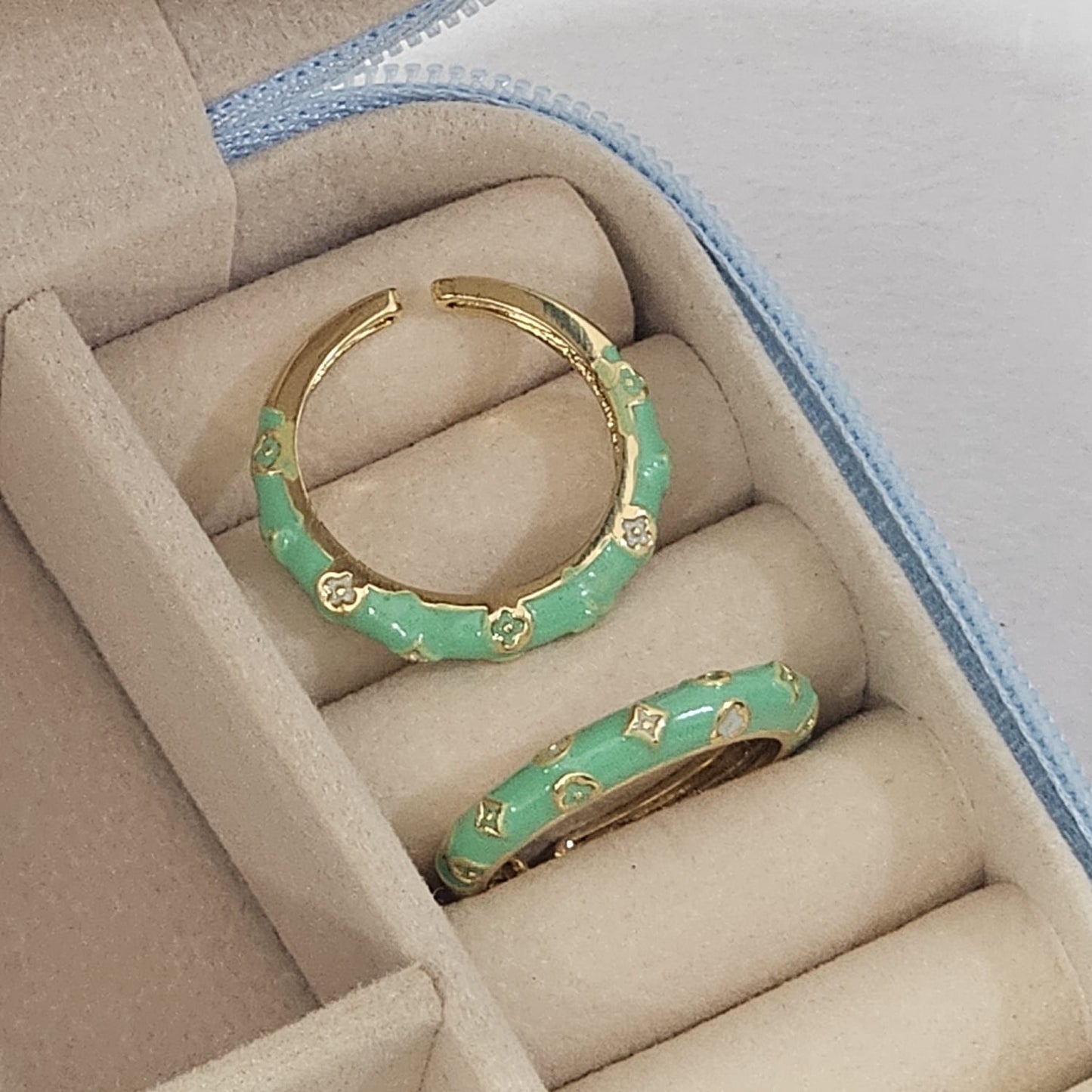Clover Enamel Ring - Adjustable - Nimé By Shop Trendys