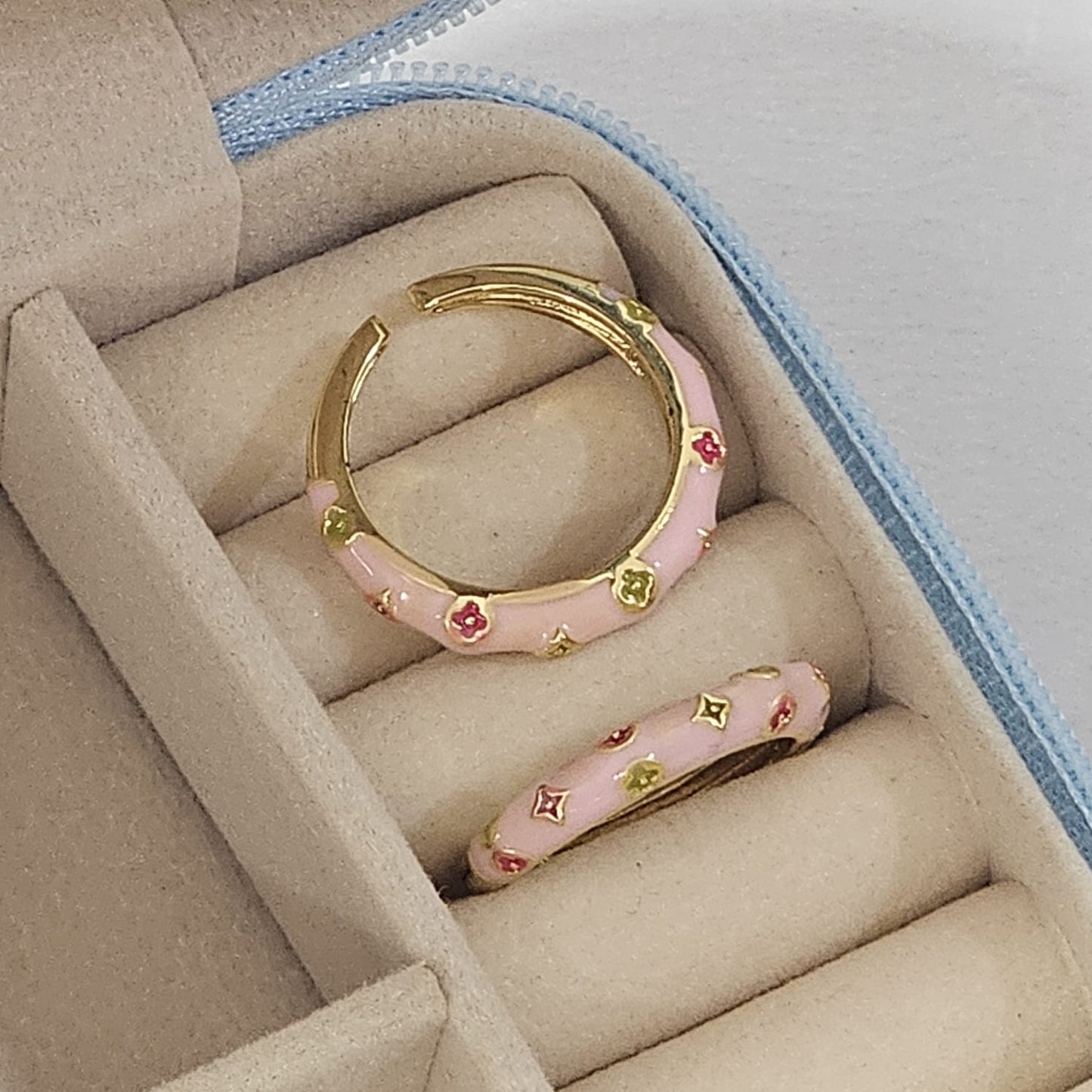 Clover Enamel Ring - Adjustable - Nimé By Shop Trendys