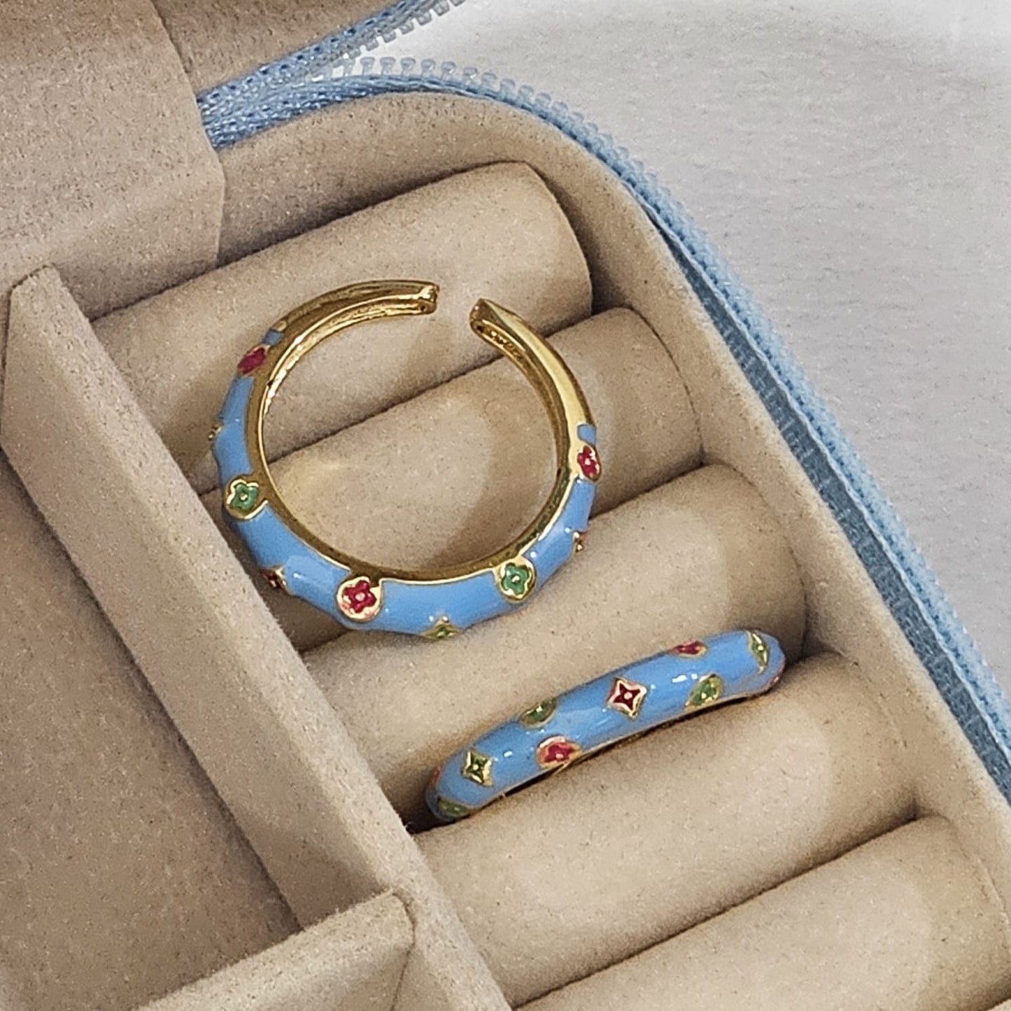 Clover Enamel Ring - Adjustable - Nimé By Shop Trendys