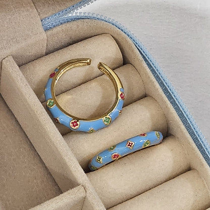 Clover Enamel Ring - Adjustable - Nimé By Shop Trendys