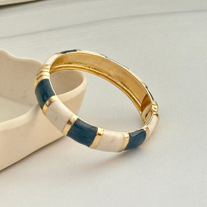 Women Thick Block Enamel Kada Bracelet - Nimé By Shop Trendys