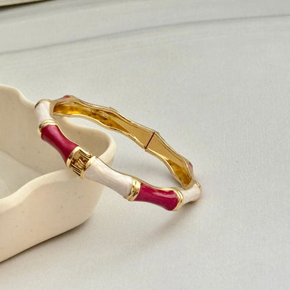 Women Bamboo Style Enamel Kada Bracelet - Nimé By Shop Trendys