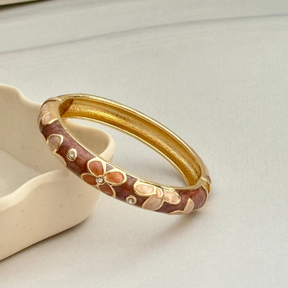 Women Thick Floral Enamel Kada Bracelet - Nimé By Shop Trendys