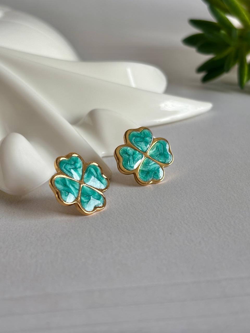 Women Enamel Clover Earring - Nimé By Shop Trendys