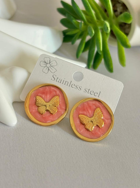 Women Enamel Chunky Butterfly Earring - Nimé By Shop Trendys