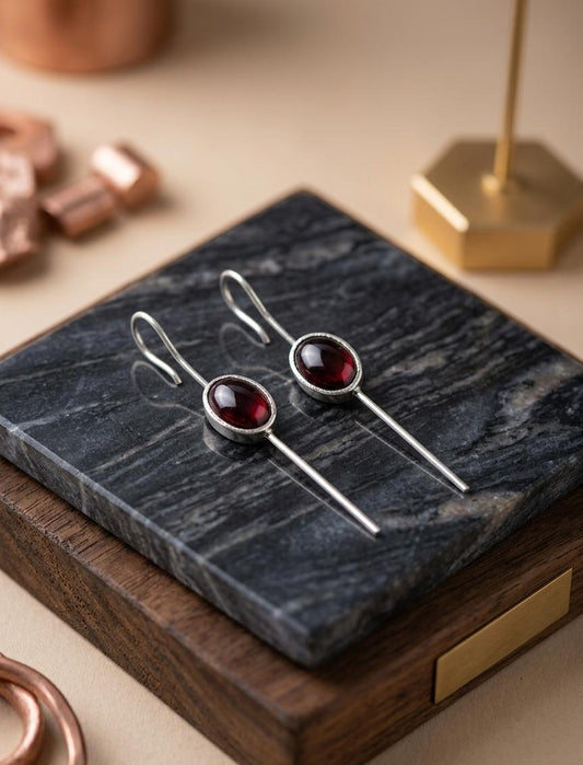 German Silver Stone Earcuff Earrings - Nimé By Shop Trendys