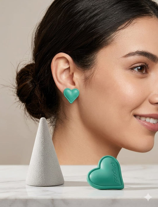 Women Block Color Heart Earring - Nimé By Shop Trendys