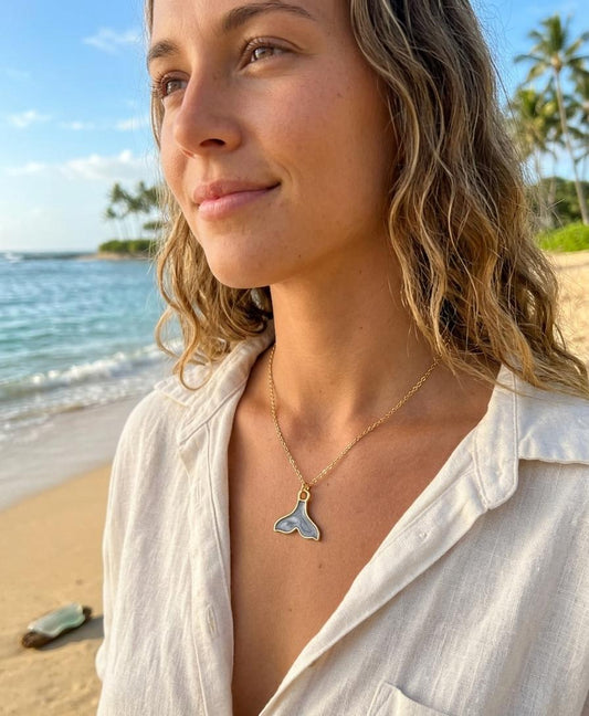 Women Golden Galaxy Mermaid Tail Dainty Necklace