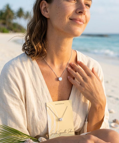 Women Solitaire Diamond Dainty Necklace