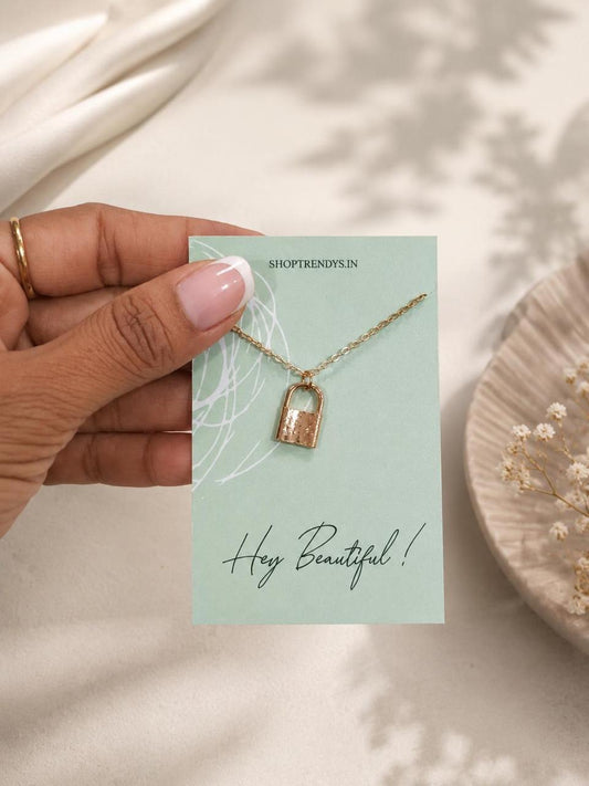 Mini Lock Women Dainty Necklace - Nimé By Shop Trendys