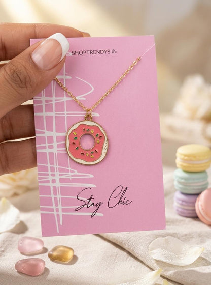Doughnut Women Dainty Necklace - Nimé By Shop Trendys