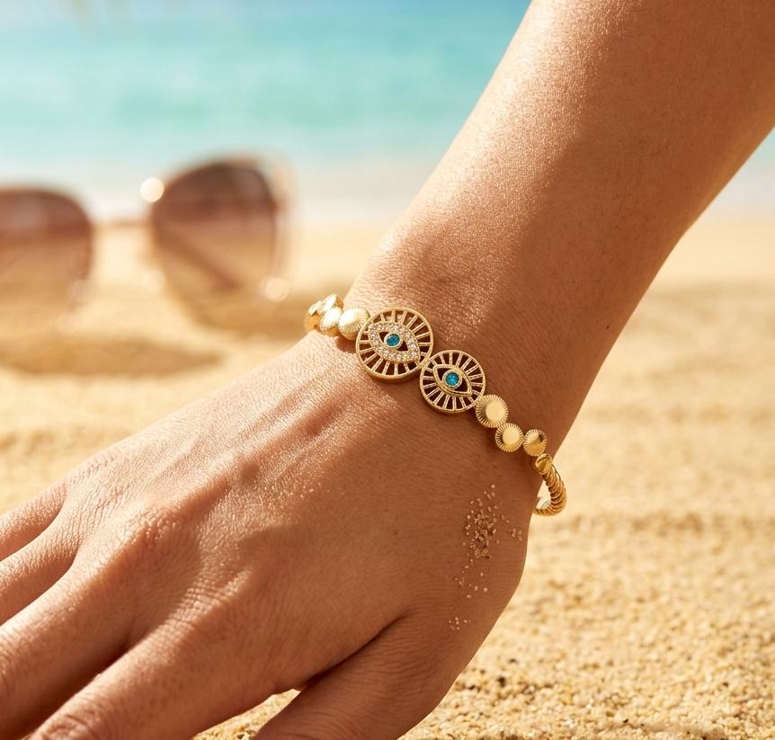 Evil Eye Coin small kada bracelet
