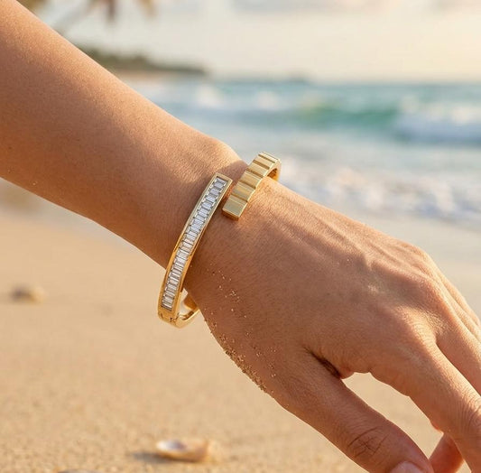 Baguette Crystal Cuff small kada bracelet