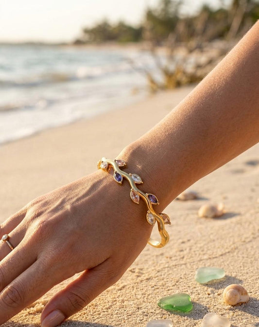 Colorful Leaf Vine small kada bracelet