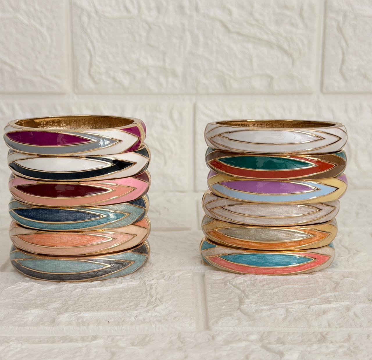 Aarvi Oval Enamel Kada - All Colours