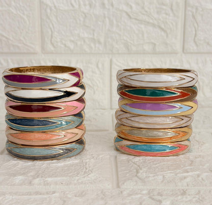Aarvi Oval Enamel Kada - All Colours