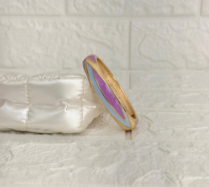 Aarvi Oval Enamel Kada - Lavender Sky