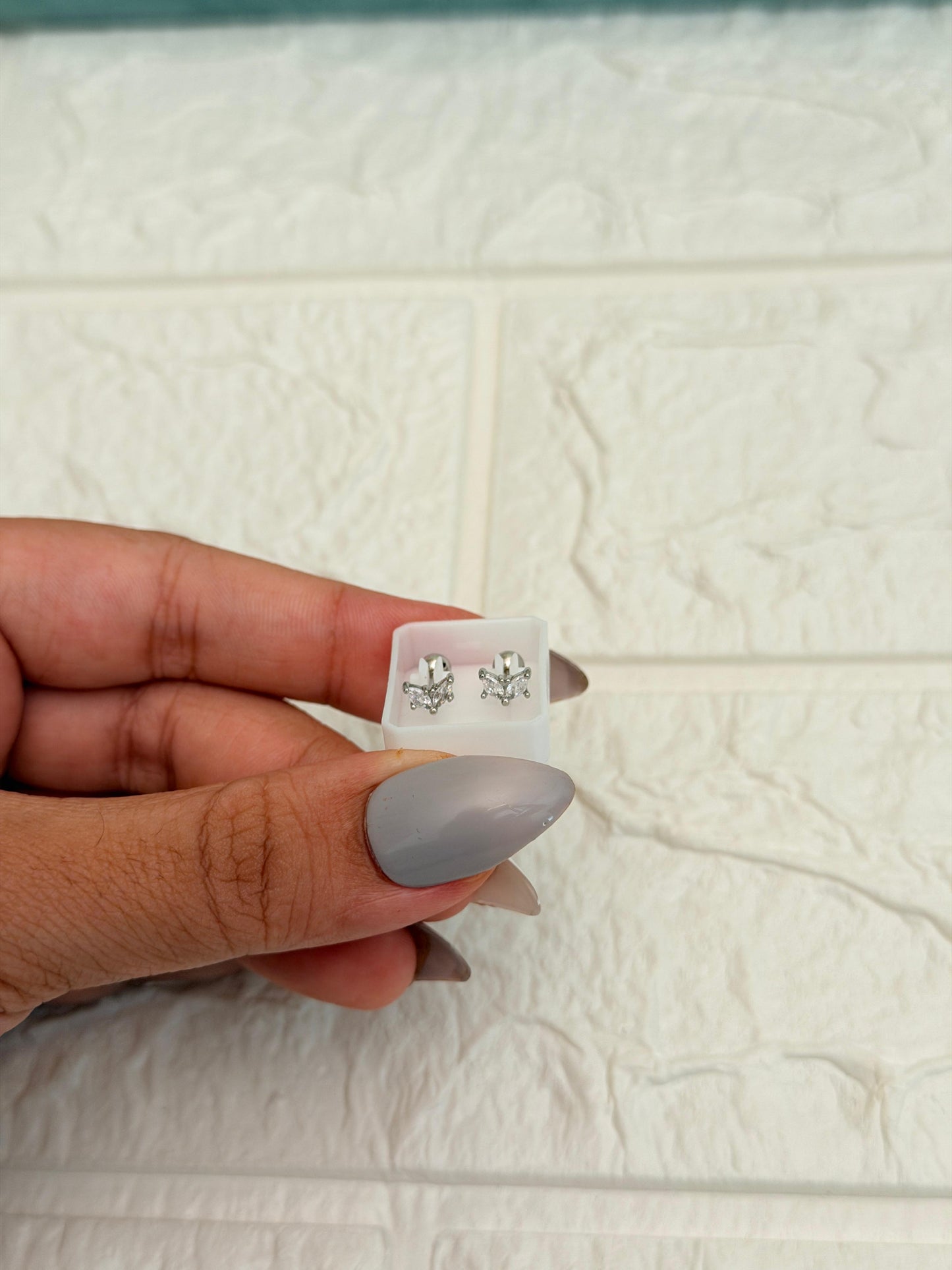 Anti Tarnish Marquise Crown Ball Back Studs - Product View