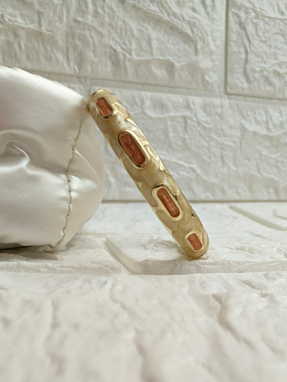 Aurelia Link Enamel Kada - Champagne Orange