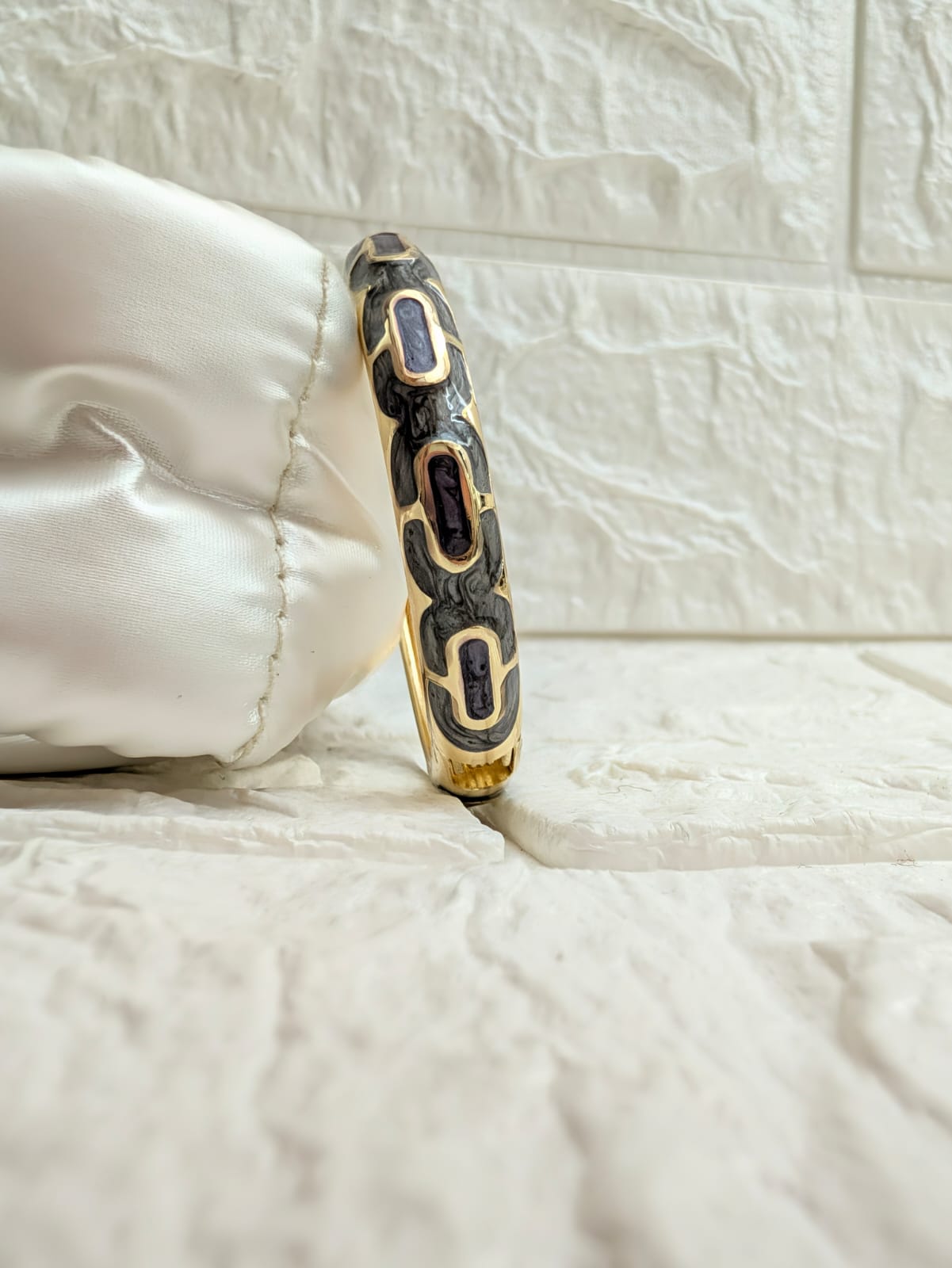 Aurelia Link Enamel Kada - Charcoal Purple
