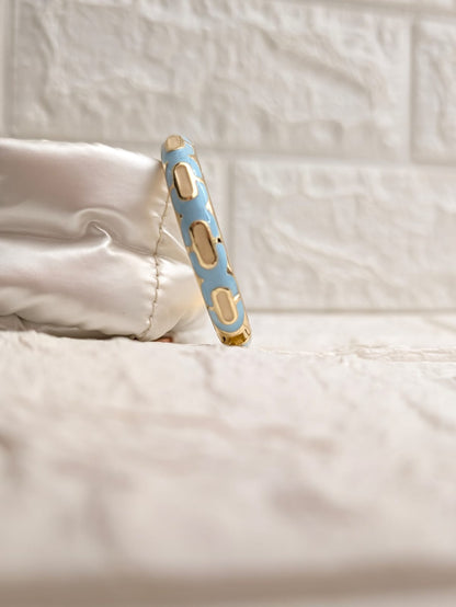 Aurelia Link Enamel Kada - Sky Blue Gold