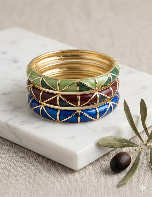 Triangle Colorful Enamel Kada - Nimé By Shop Trendys