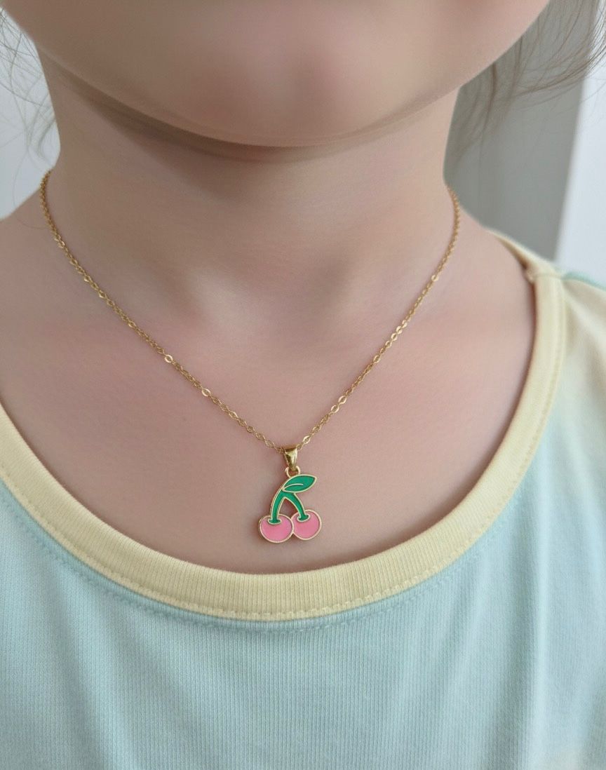 Pink Cherry Kids Anti Tarnish Necklace - Nimé By Shop Trendys