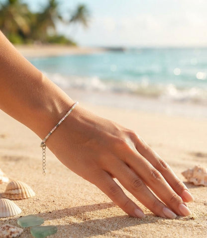 Pastel seed bead beach bracelet