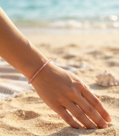 Pink seed bead beach bracelet