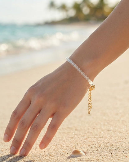 Crystal white beaded bracelet