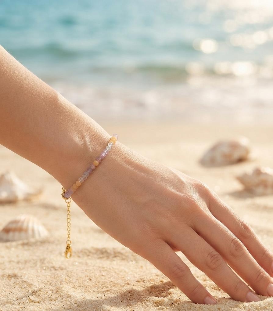 Peach pastel beaded bracelet