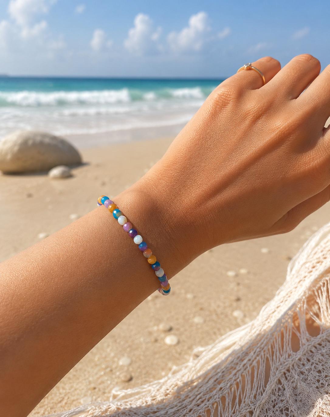 Rainbow pastel beaded bracelet