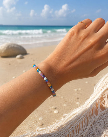Rainbow pastel beaded bracelet