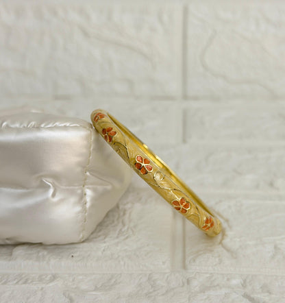 Blossom Vine Enamel Kada - Yellow Orange