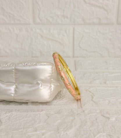 Botanical Enamel Kada - Peach