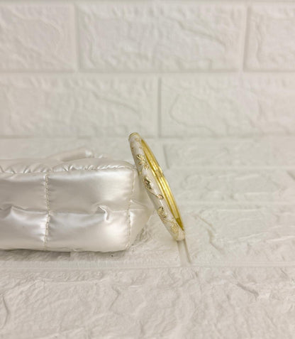 Botanical Enamel Kada - Pearl Ivory
