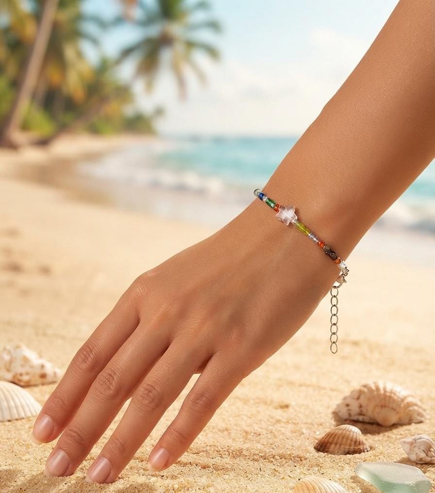 Rainbow Star Bead Bracelet