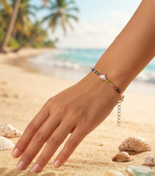 Rainbow Star Bead Bracelet
