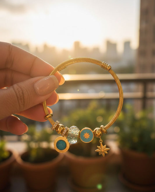 Golden Star Beads Pandora Bracelet (Stainless Steel) - Nimé By Shop Trendys